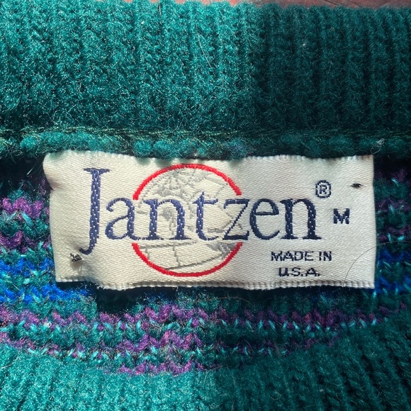 Vintage Jantzen Fair Isle Knitted Sweater: Size Medium - Picture 8 of 9